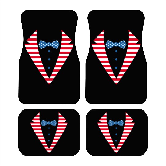 US American Flag Tuxedo Suit Tux 4th Of July Car Mats