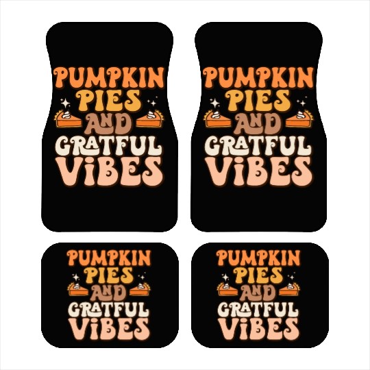 Retro Pumpkin Pies Grateful Vibes Thanksgiving Car Mats