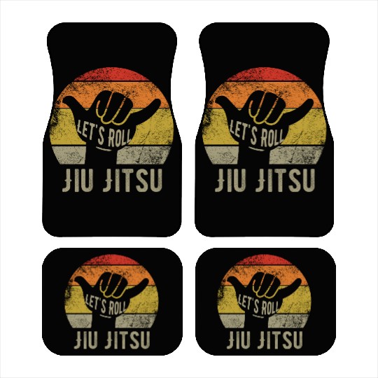 Jiu Jitsu costume of vintage BJJ let's roll Car Mats