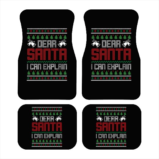 Dear Santa I Can Explain - Saying Ugly Christmas Car Mats