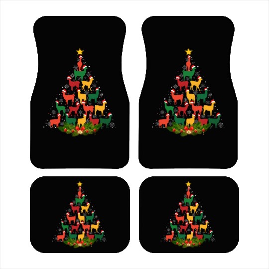 Family Matching Christmas Pajama Llama Xmas Tree Car Mats