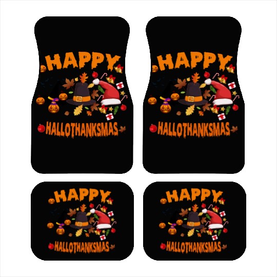 Wine Halloween Christmas Happy Hallothanksmas Car Mats