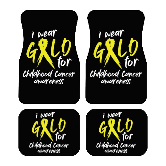 I Wear Gold For Childhood Cancer Awareness Car Mats