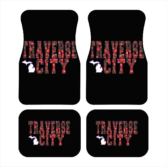 Traverse City Michigan Cherry Graphic T Car Mats