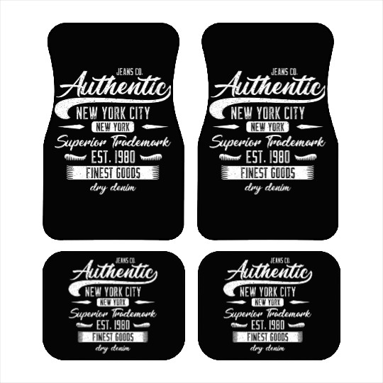 New York City Born In 1980 Vintage Birthday Car Mats