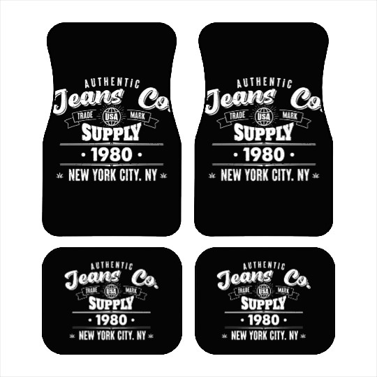 New York City Born In 1980 Vintage Birthday Car Mats