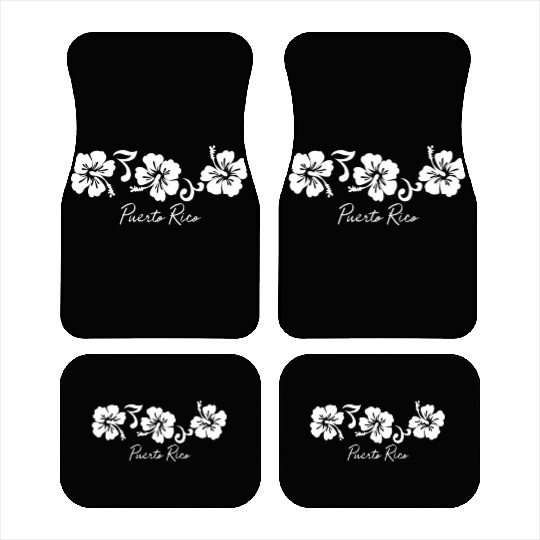 Puerto Rico Hibiscus Flower Car Mats
