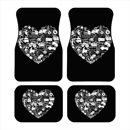 Farming Farmer Heart Tractor Car Mats