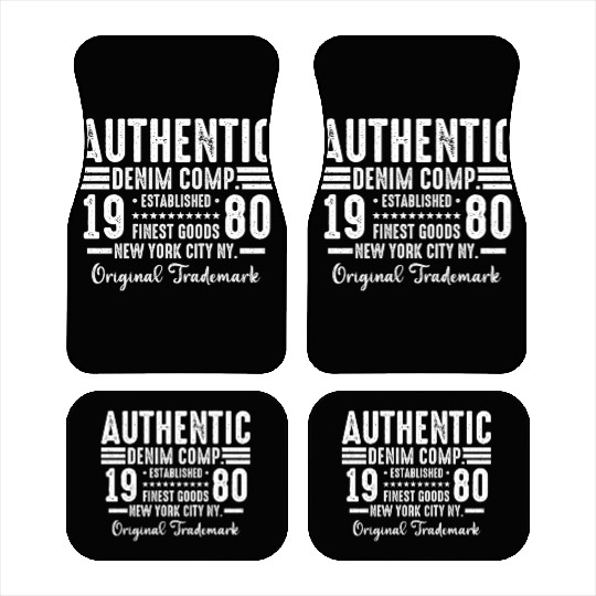 New York City Born In 1980 Vintage Birthday Car Mats