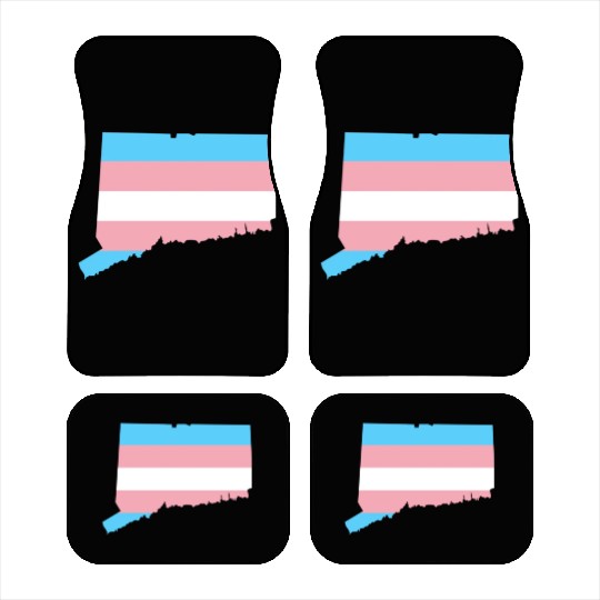 Trans Flag Connecticut LGBT Pride Support Car Mats