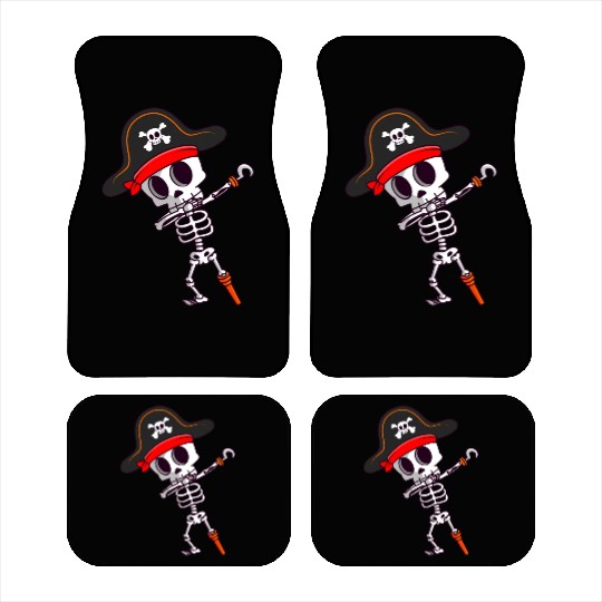 Dabbing Skeleton Pirate Spooky Halloween Car Mats