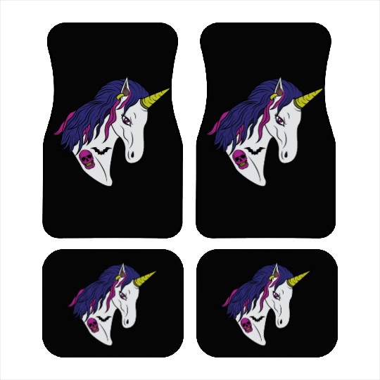 Goth Unicorn Zombie Gothic Occult Halloween Car Mats