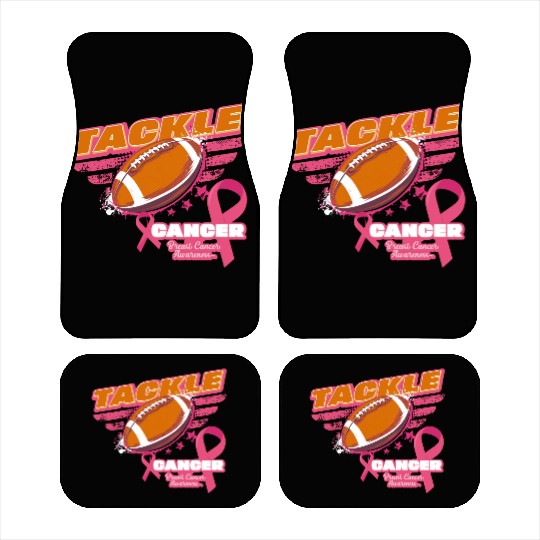 American Football Tackle Breast Cancer Awareness Car Mats