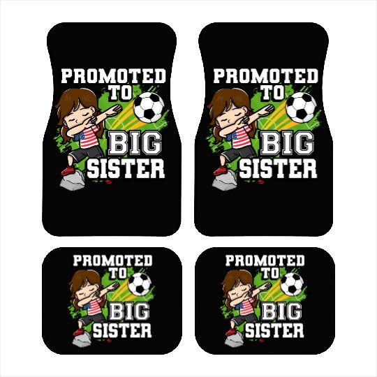 Promoted To Big Sister Soccer Player American Flag Car Mats