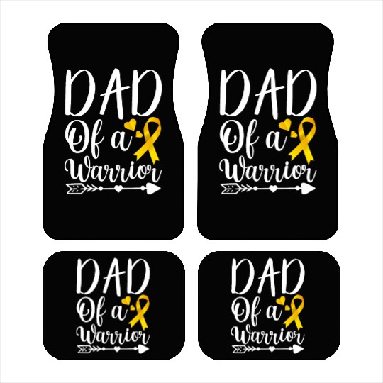 dad Of A Warrior Childhood Cancer Awareness Suppor Car Mats