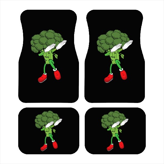 Cute Funny Dancing Broccoli Veggie Lover Car Mats