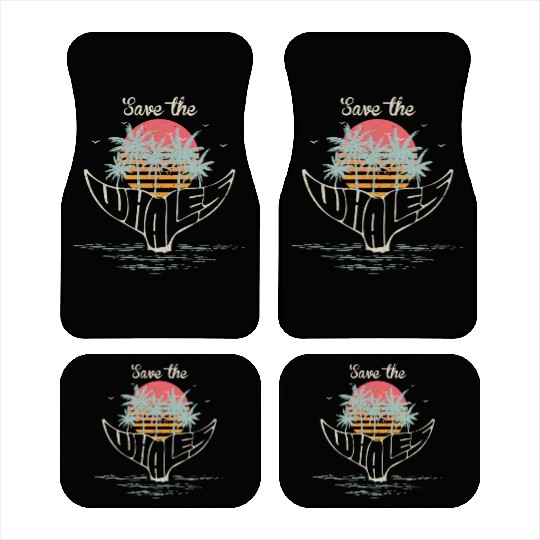 Save The Whales Retro Orca Killer Whale Car Mats