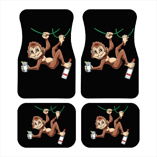 Funny Monkey drinking Grain Chimpanzee Car Mats