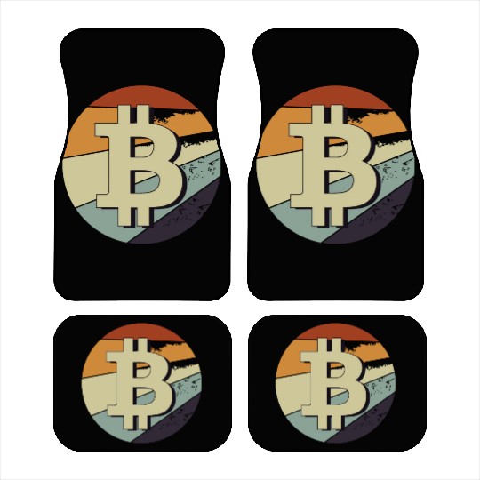Bitcoin logo retro cryptocurrency btc blockchain Car Mats