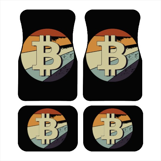 Bitcoin logo retro cryptocurrency btc blockchain Car Mats