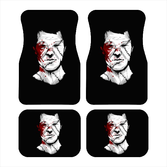 Scary Blood Splatter Leather Face Mask Halloween Car Mats