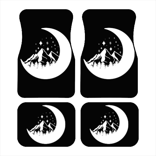 Mountains in the moon Full moon Car Mats