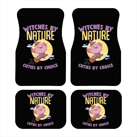 Witches By Nature Cute Axolotl Witch For Halloween Car Mats
