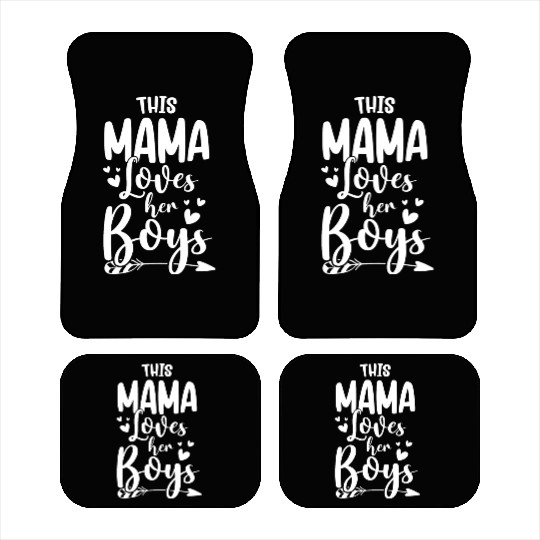 Womens This Mama Loves Her Boys Funny Mom Saying Car Mats