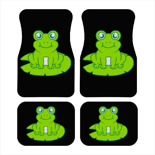 frog sitting water lily sea leaf Car Mats