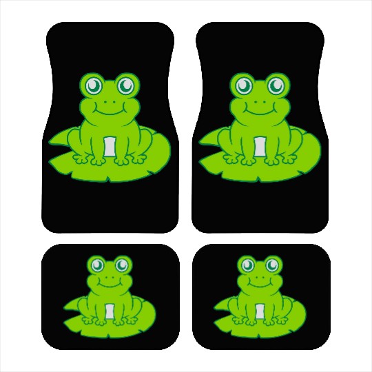 frog sitting water lily sea leaf Car Mats