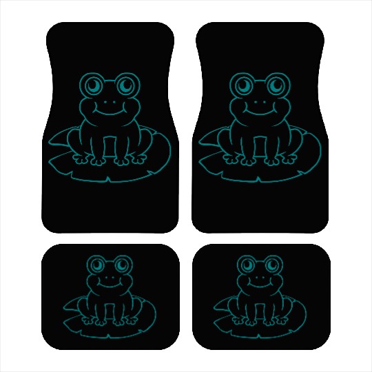 Water lily sea leaf frog Car Mats