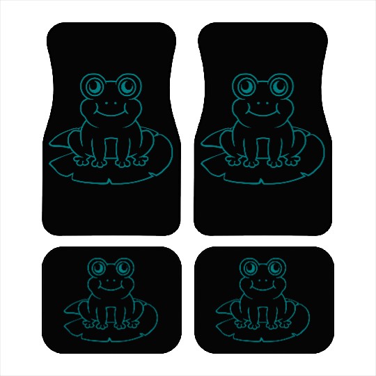 Water lily sea leaf frog Car Mats