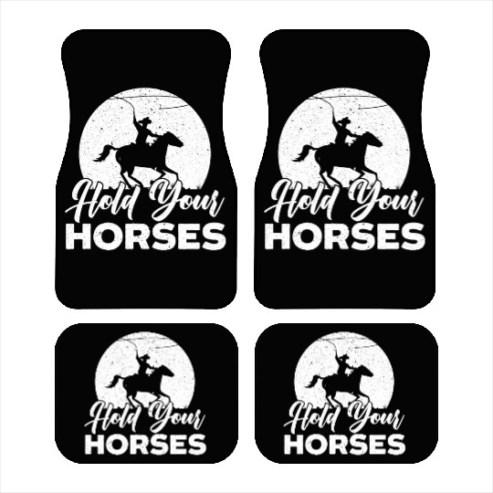Hold Your Horses Western Rodeo Riding Cowboy Car Mats