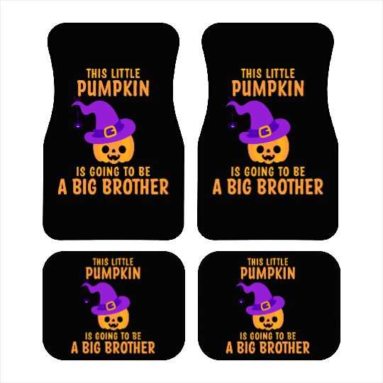Kids Little Pumpkin Going To Be A Big Brother Witc Car Mats