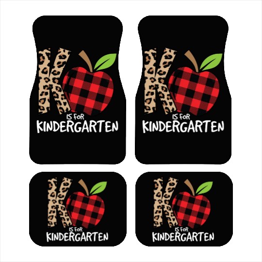 K Is For Kindergarten Cheetah Back To School Car Mats