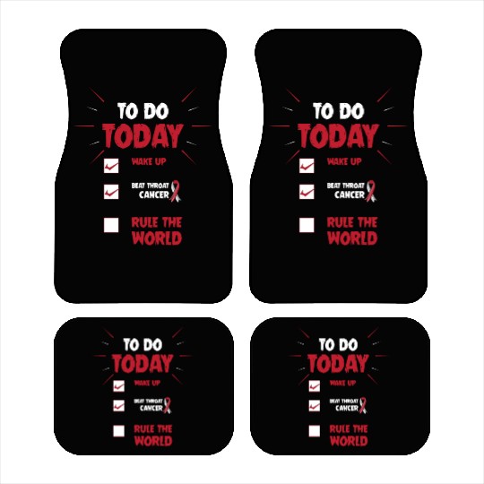 To Do List Funny Throat Cancer Warrior Car Mats