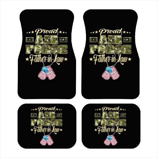 Proud Air Force Father In Law US Flag Dog Tags Car Mats