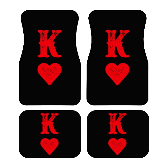 King Of Hearts Playing Cards Couples Halloween Cos Car Mats