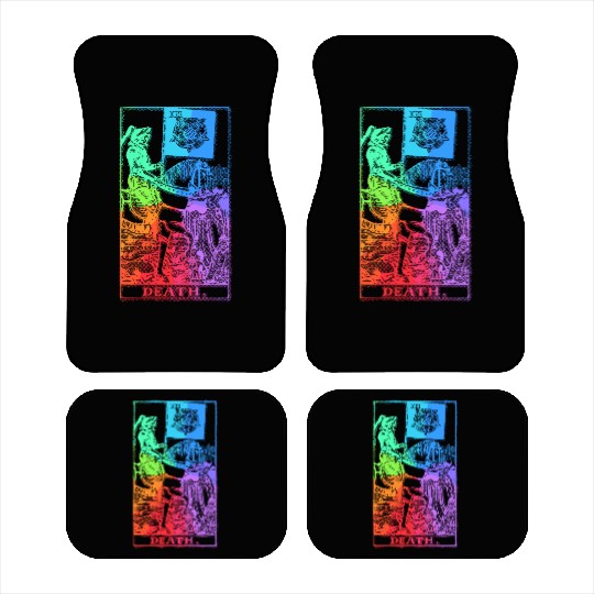 Death Tarot Card Psychic Occult Pagan Witch Rainbo Car Mats