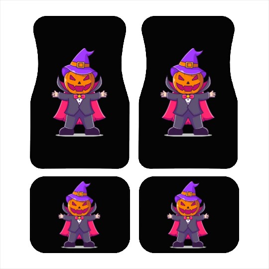 Vampire With Pumpkin Head - Halloween Car Mats