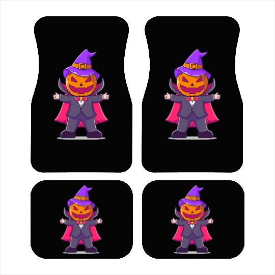 Vampire With Pumpkin Head - Halloween Car Mats