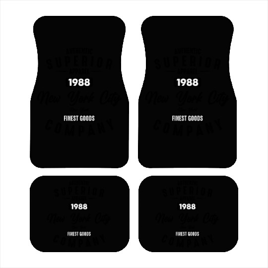 New York City Born In 1988 Vintage Birthday Car Mats