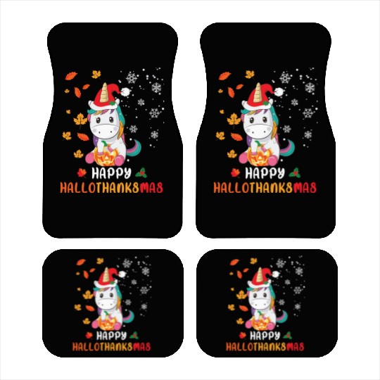 Unicorn Lover Halloween Happy Hallothanksmas Car Mats