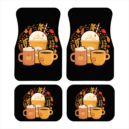 Fall Women Autumn Pumpkin Coffee Lover Car Mats