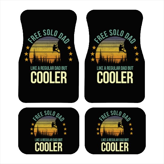 Funny Free Solo Dad Cool Rock Climbing Climber Car Mats