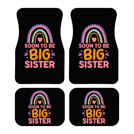 Soon To Be Big Sister Rainbow Car Mats