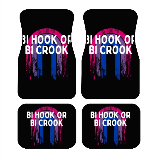 Bi Hook or Bi Crook Bisexual LGBTQ Bi Pride LGBT Car Mats