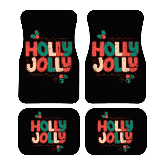 Holly jolly christmas Car Mats