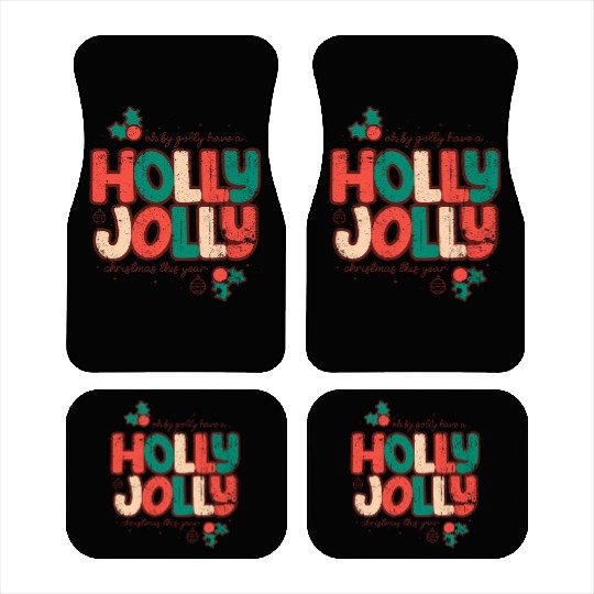 Holly jolly christmas Car Mats
