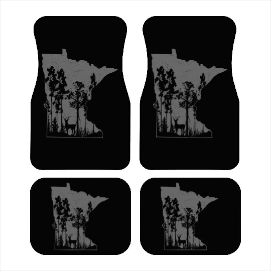 Proud Minnesota Deer Hunter State Map Outline Car Mats